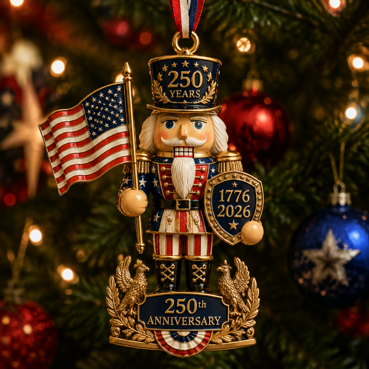 Nutcracker-themed Christmas tree ornament