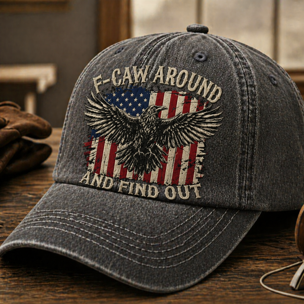 Vintage Eagle Embroidered Cap