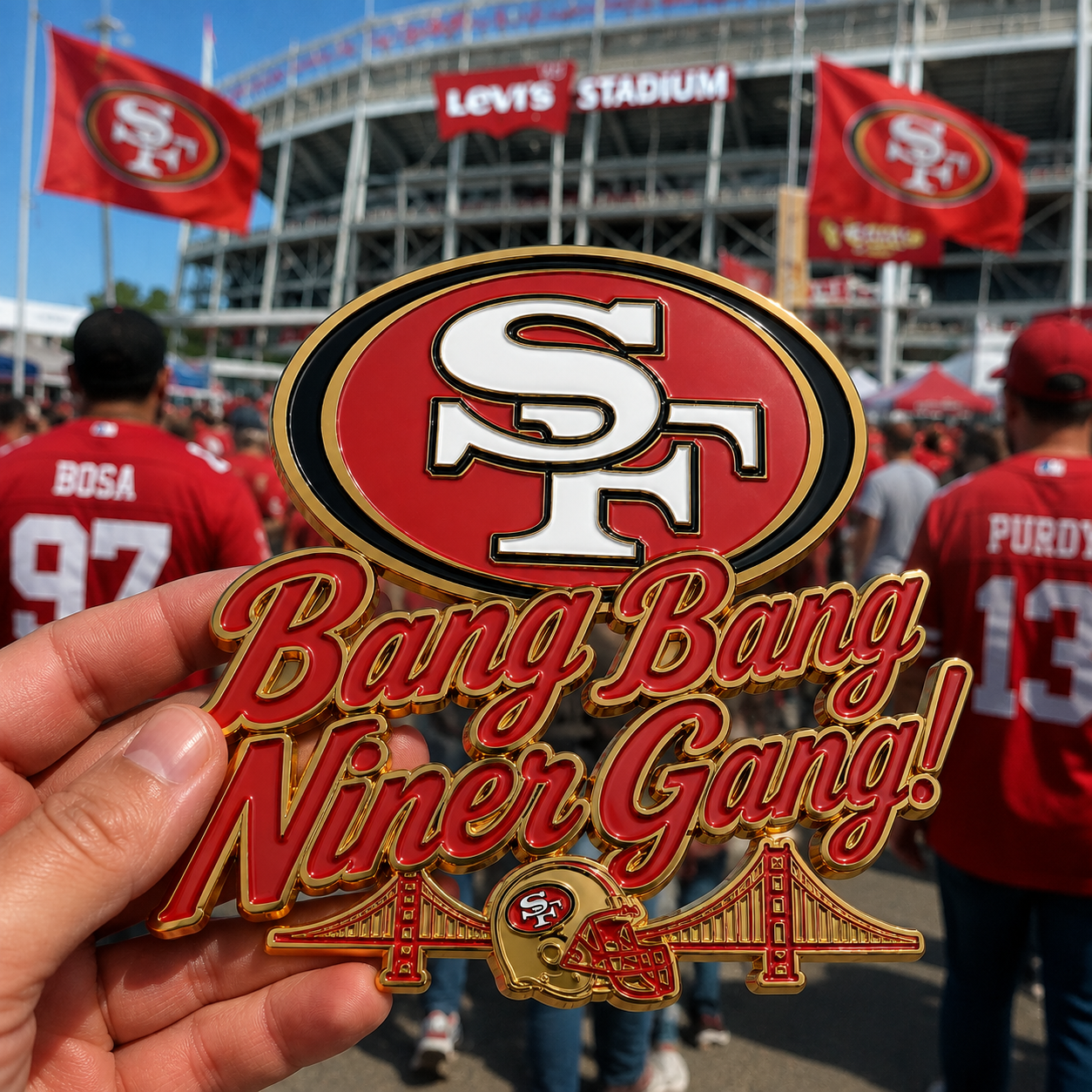 Bang Bang Niner Gang Car Emblem Metal Badge