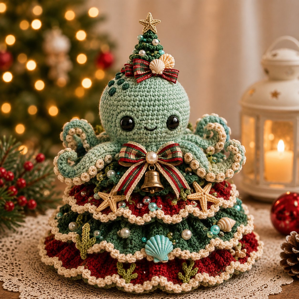 Beginner-Friendly DIY Layered Ocean Christmas Yarn Art Kit Collection