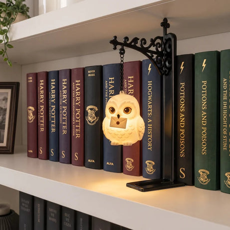 Enchanted Hanging Owl Bookshelf Light – Glowing Book Nook Decor for Readers