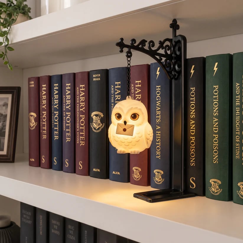 Enchanted Hanging Owl Bookshelf Light – Glowing Book Nook Decor for Readers
