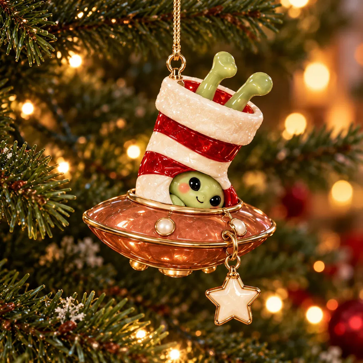 Cosmic Christmas Alien Ornaments – 6 Whimsical Holiday Designs