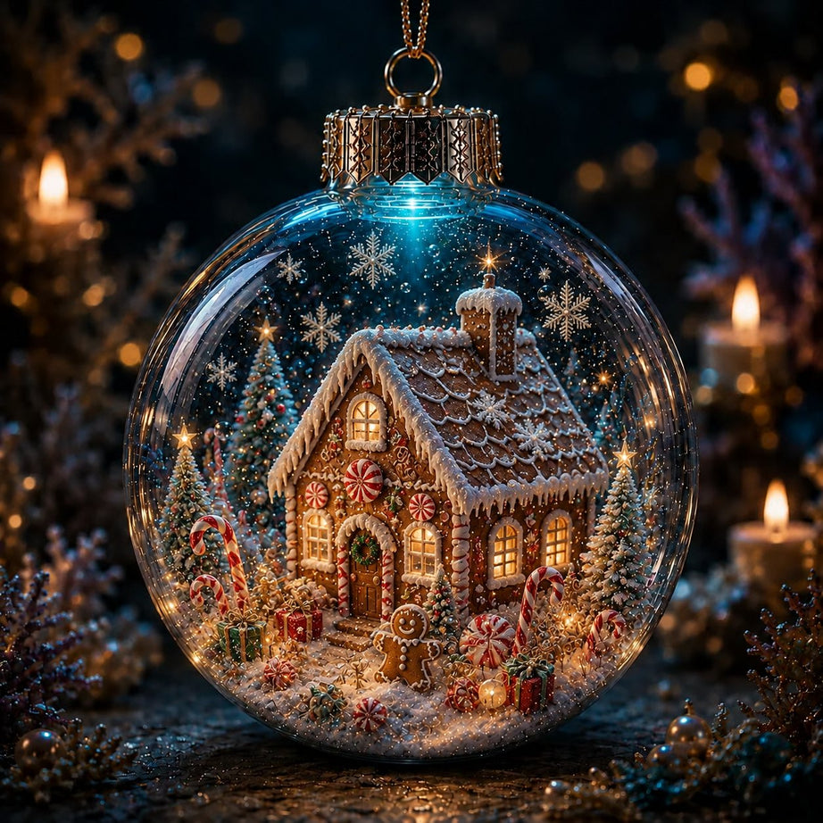 6-Piece Christmas Winter Scene Globe Ornament Collection