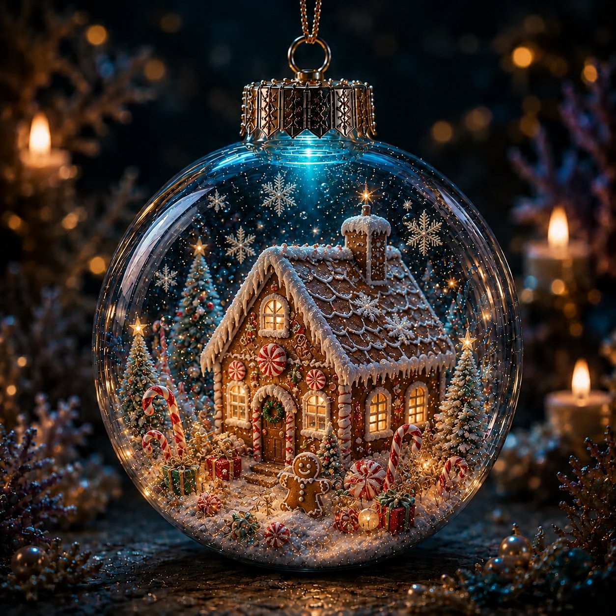 6-Piece Christmas Winter Scene Globe Ornament Collection