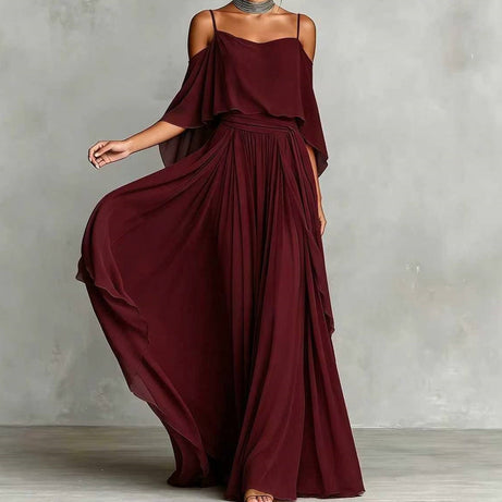 Women's Elegant Off-Shoulder Maxi Dress