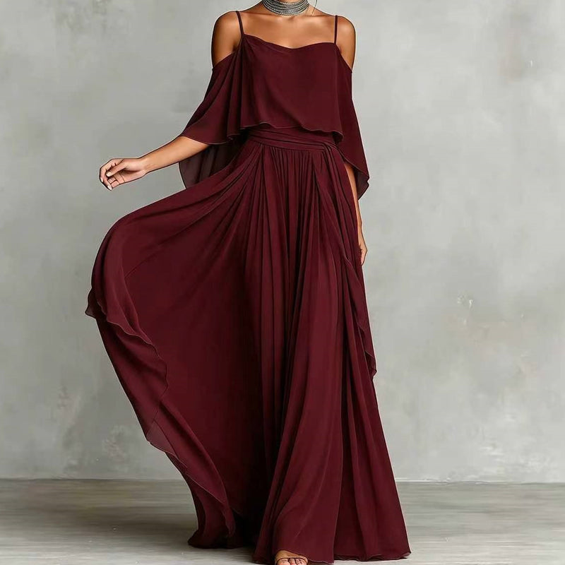 Women's Elegant Off-Shoulder Maxi Dress