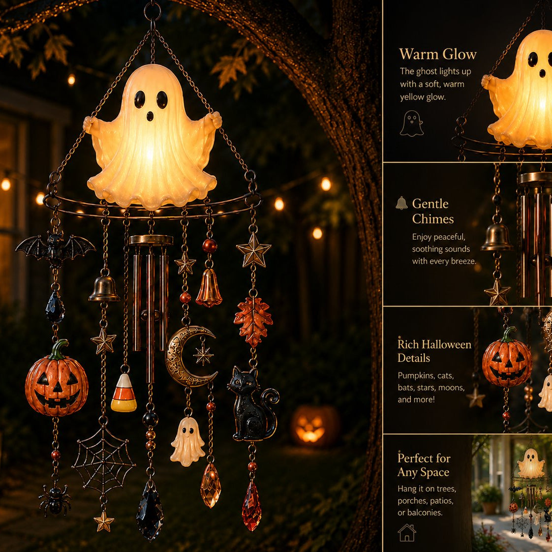 Haunted Glow Ghost Wind Chime