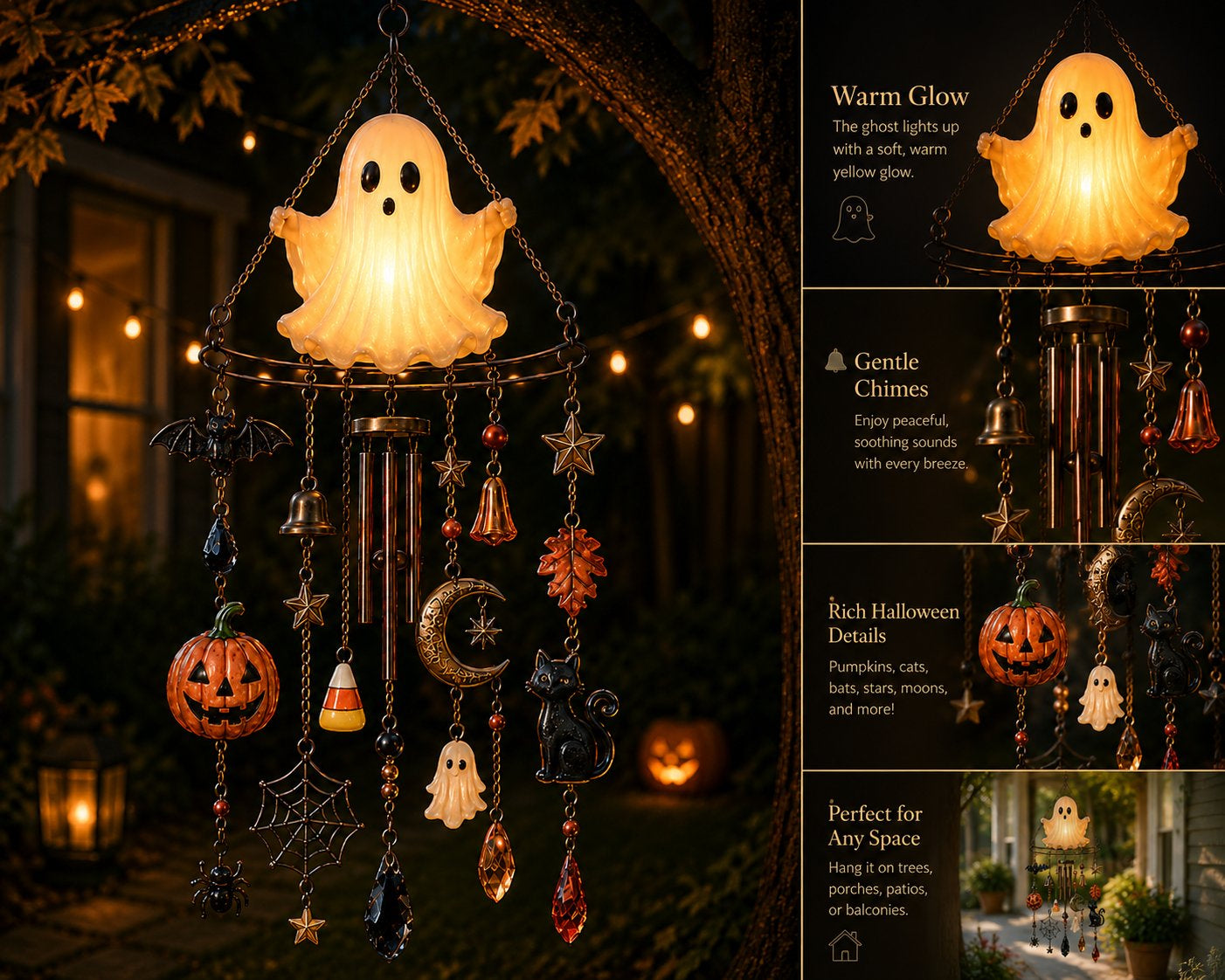 Haunted Glow Ghost Wind Chime