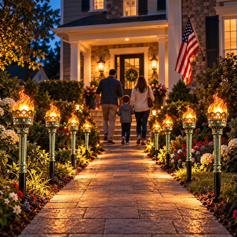Solar Flickering Torch Pathway Lights