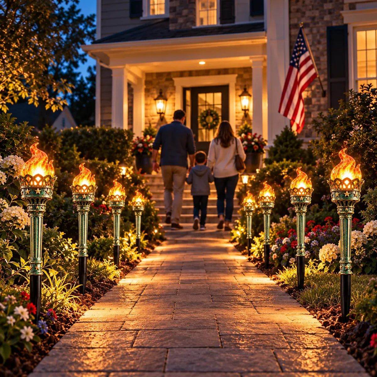 Solar Flickering Torch Pathway Lights