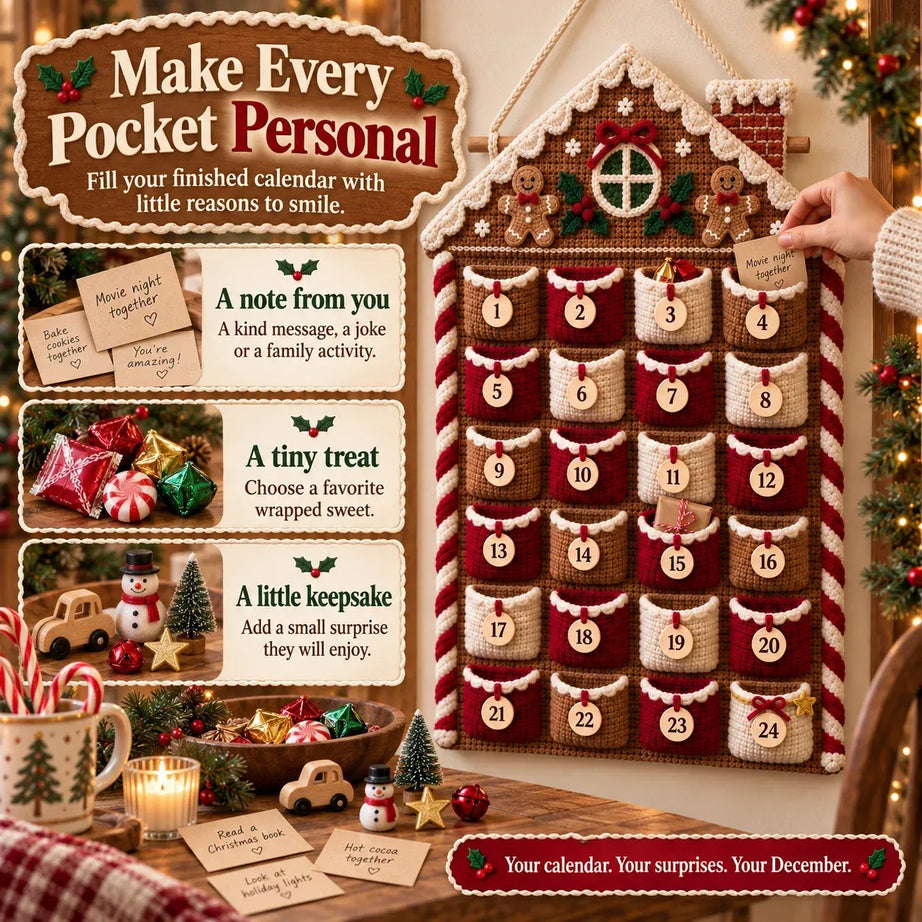 DIY Crochet Advent Calendar Kit | 24 Refillable Pockets