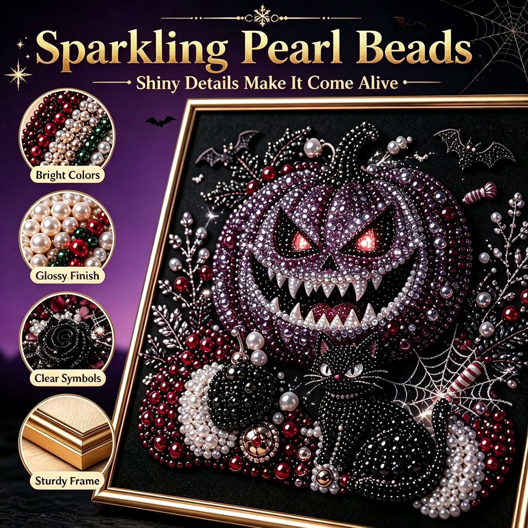 Premium 3D Pearl Dark Gothic Diamond Painting Art Kit