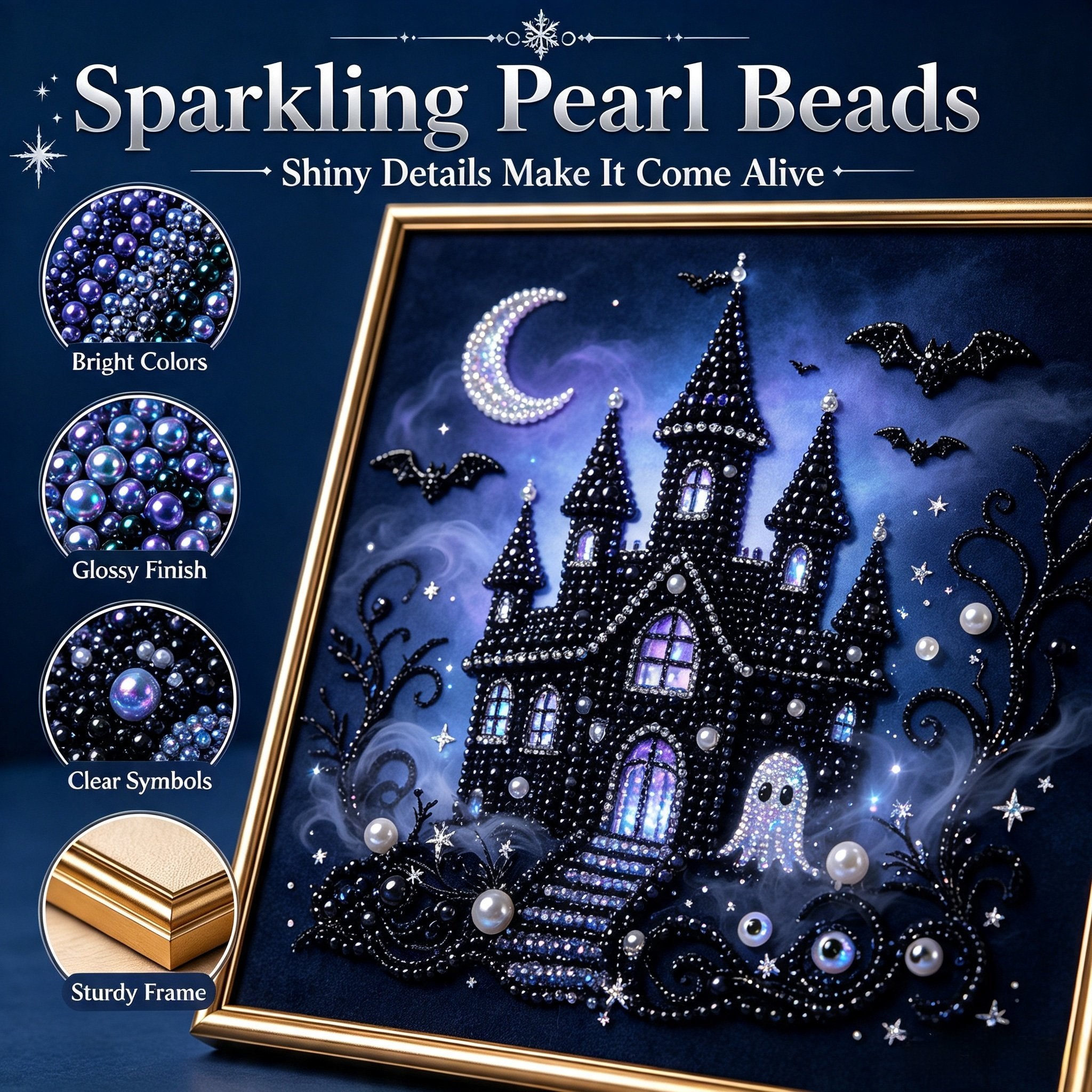 Premium 3D Pearl Dark Gothic Diamond Painting Art Kit