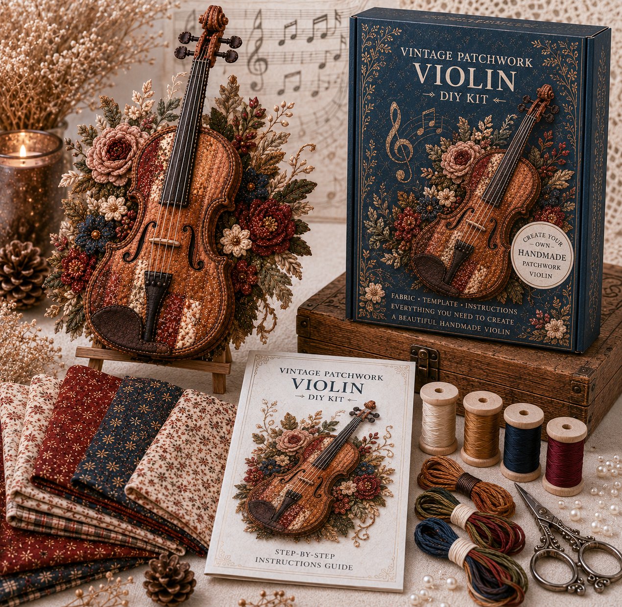 Vintage Patchwork Music Instrument DIY Kit