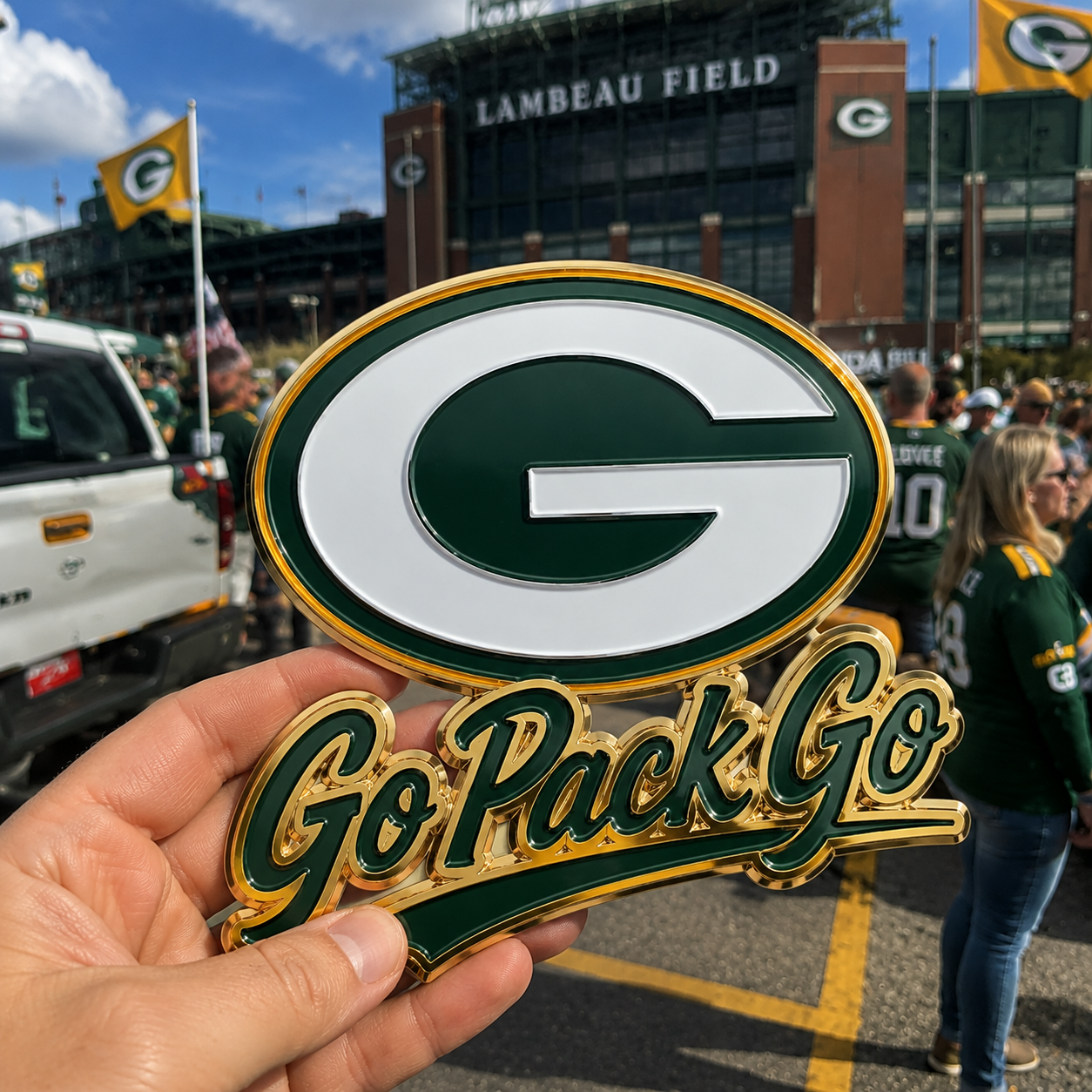 Go Pack Go Car Emblem Metal Badge