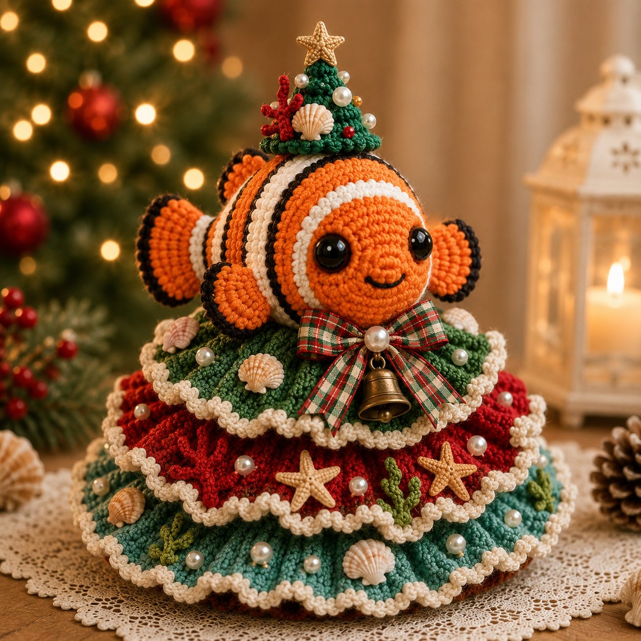 Beginner-Friendly DIY Layered Ocean Christmas Yarn Art Kit Collection