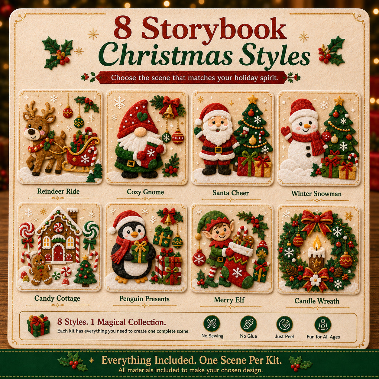 DIY Christmas Magic Felt Sticker Art Kit