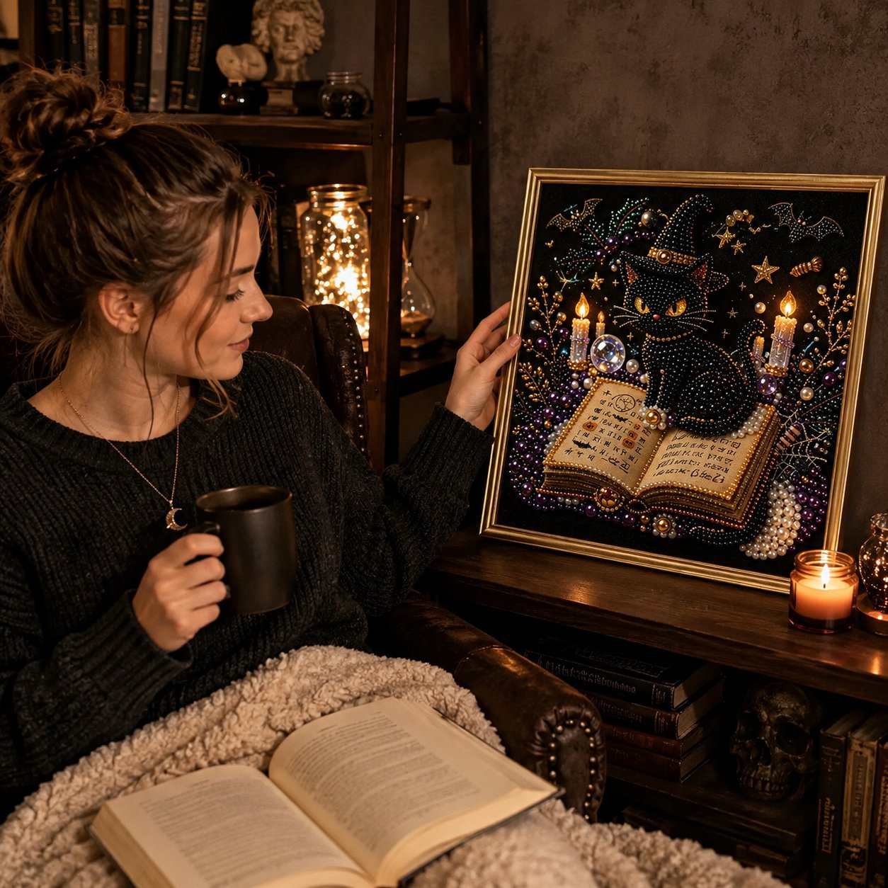 Premium 3D Pearl Dark Gothic Diamond Painting Art Kit