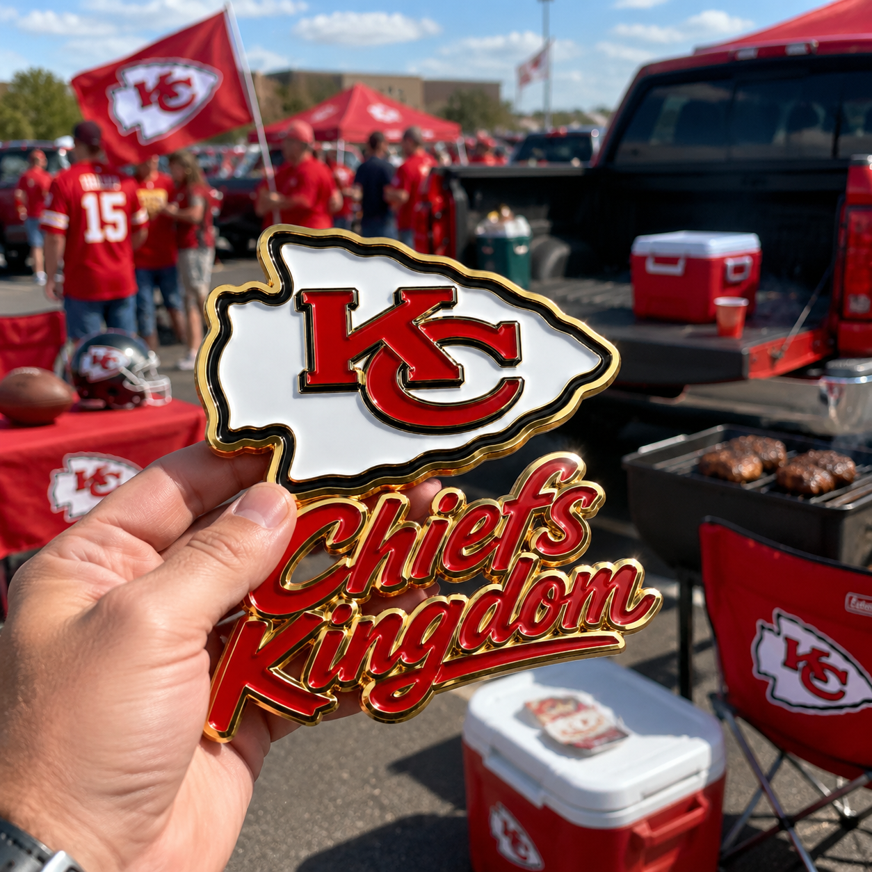 Chiefs Kingdom Car Emblem Metal Badge