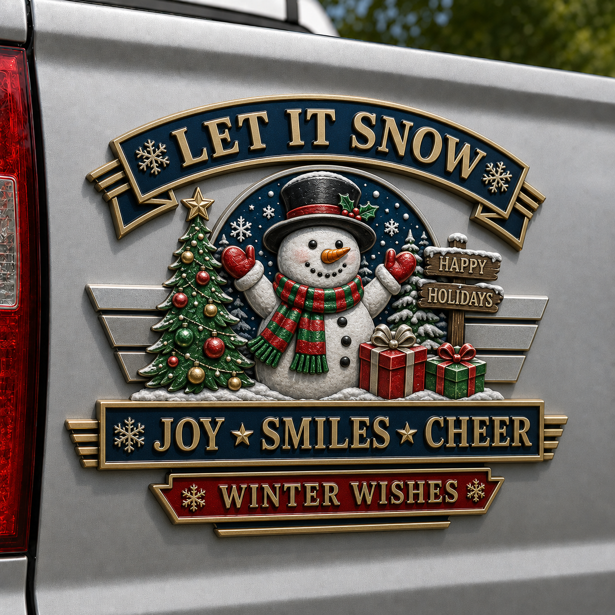 Christmas Vintage Metal Car Emblem