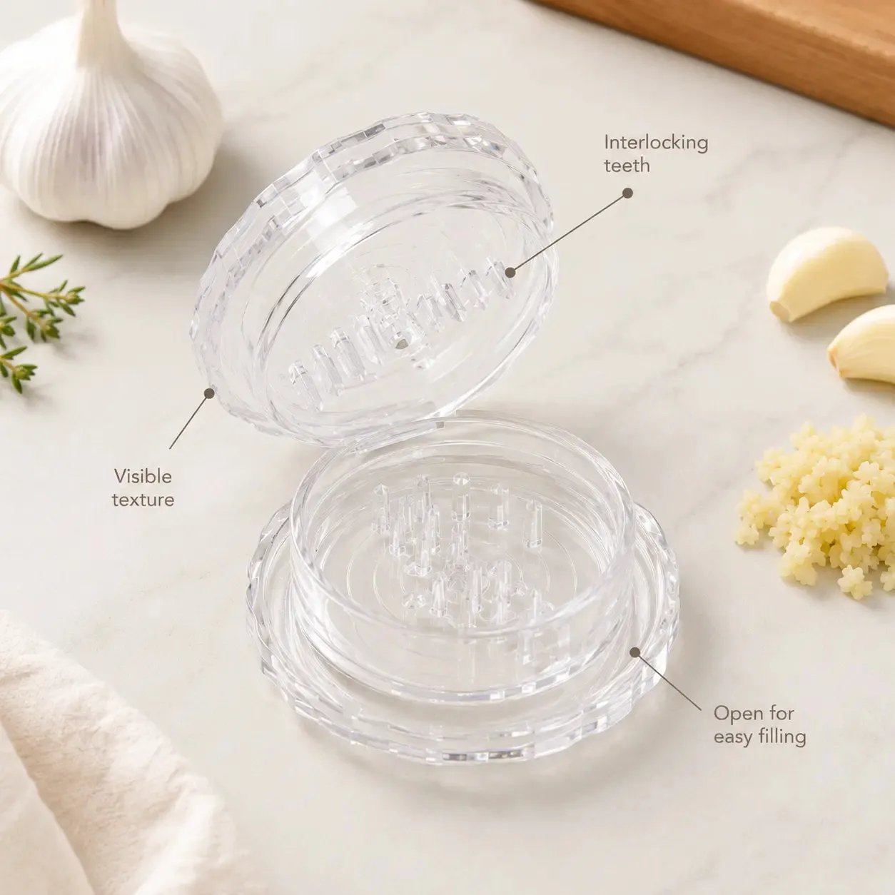 Clear Manual Garlic Twister and Ginger Mincer Tool