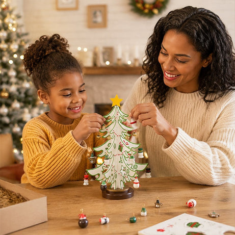 DIY Wooden Christmas Tree Ornament Set