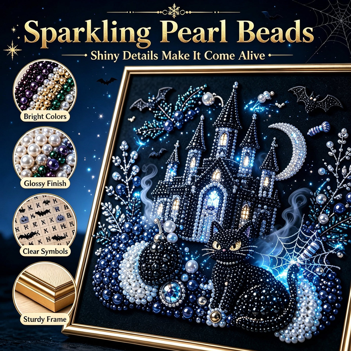 Premium 3D Pearl Dark Gothic Diamond Painting Art Kit