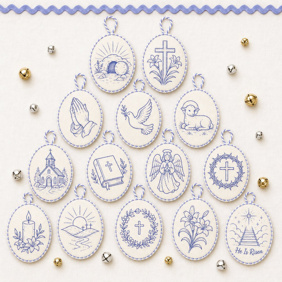 Beginner-Friendly DIY Heirloom Oval Embroidery Ornament Kit Collection