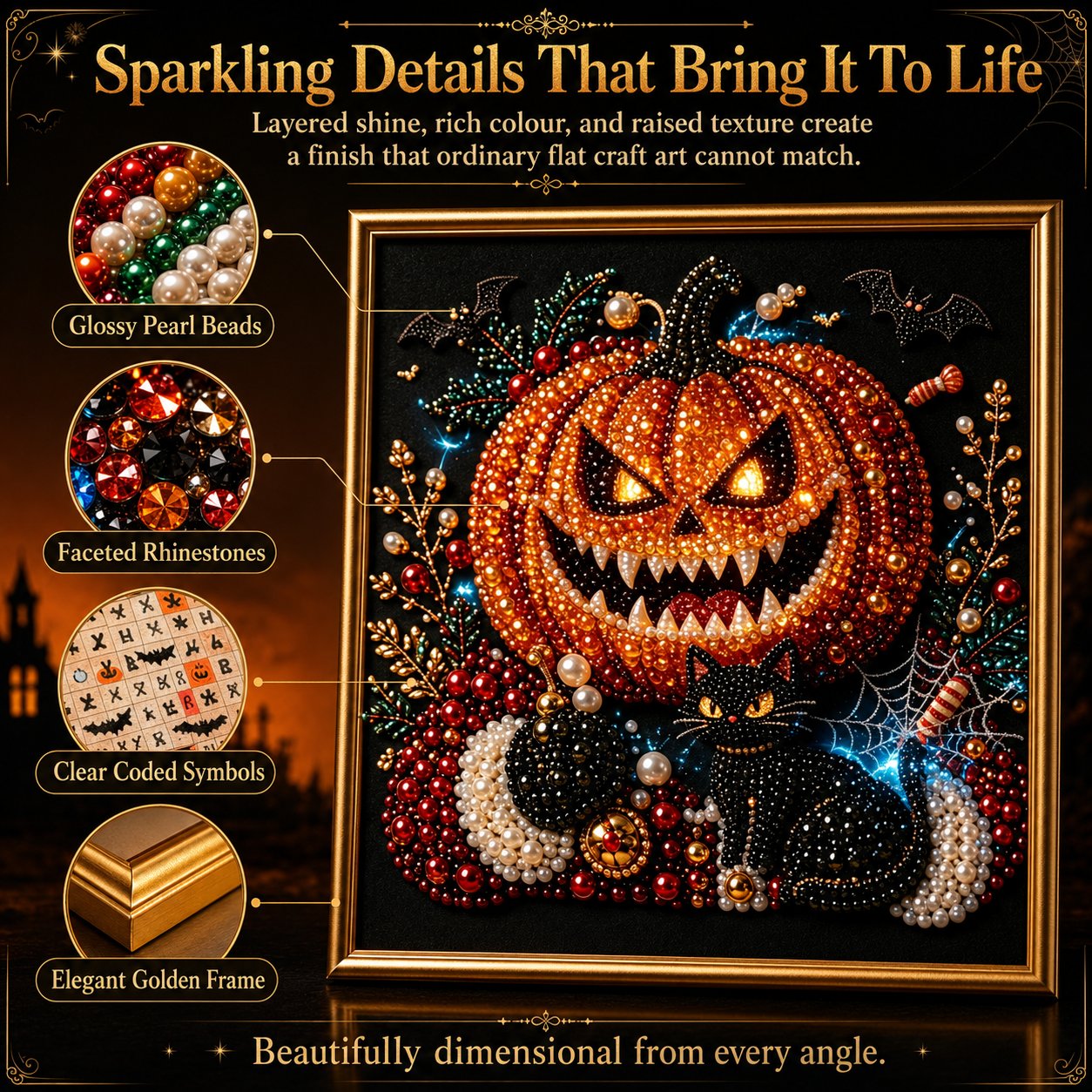 Premium 3D Pearl Dark Gothic Diamond Painting Art Kit