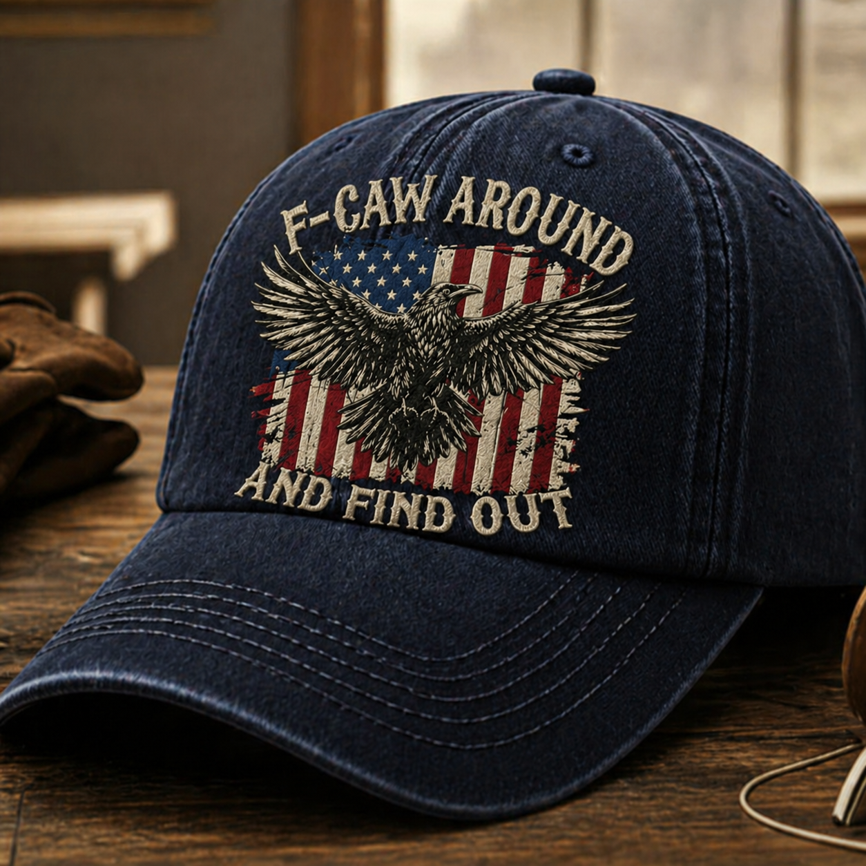 Vintage Eagle Embroidered Cap