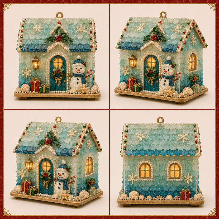 Beginner-Friendly DIY Glowing Coastal Glass-Style Christmas Cottage Kit Collection