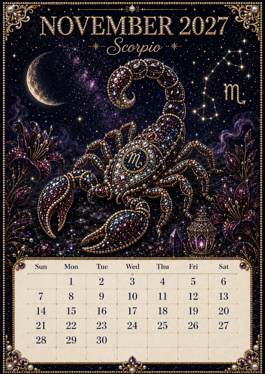 Beginner-Friendly 2027 Twelve Zodiac Bead Art Calendar Kit