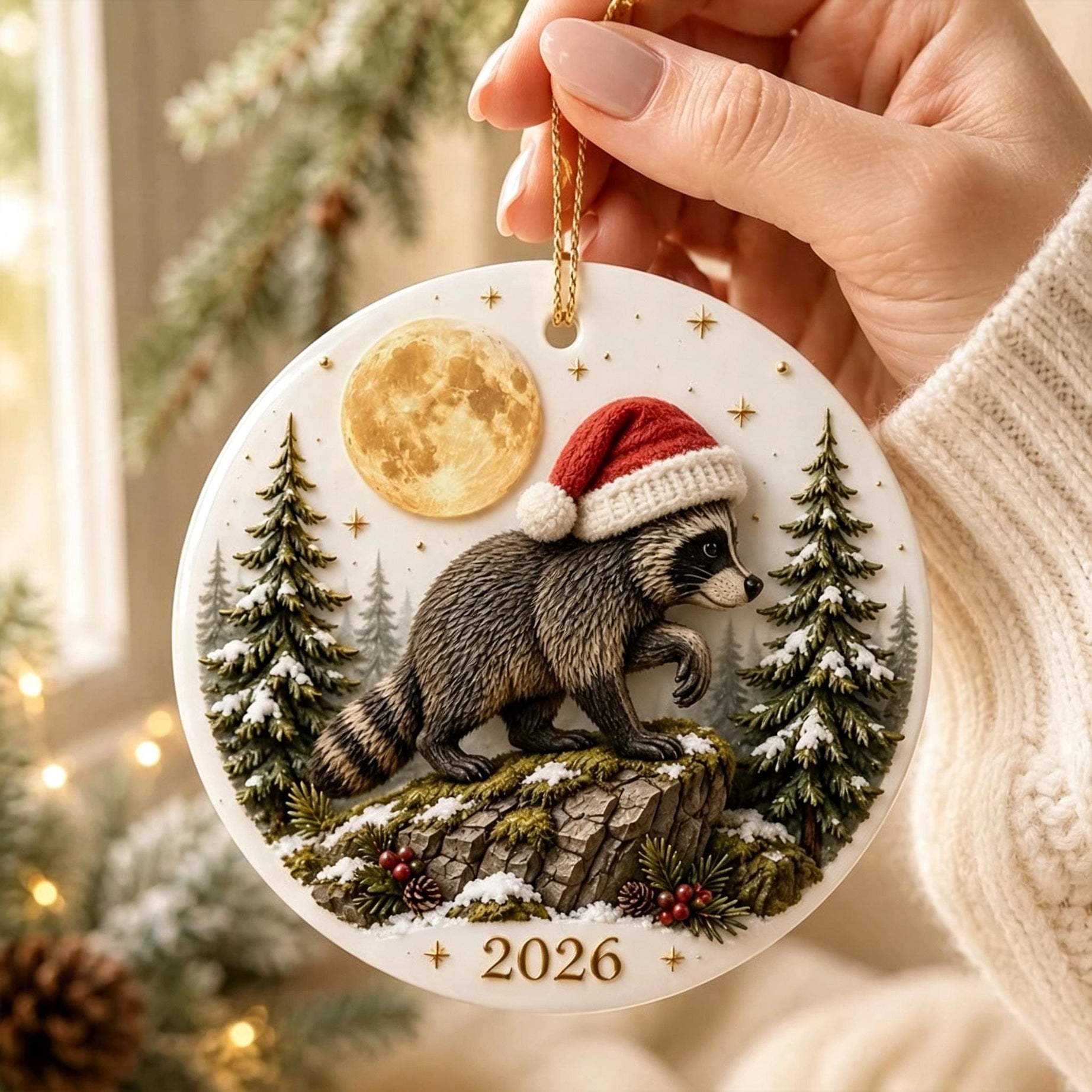 Adorable Christmas Raccoon Ornament - Trending 2026 Keepsake
