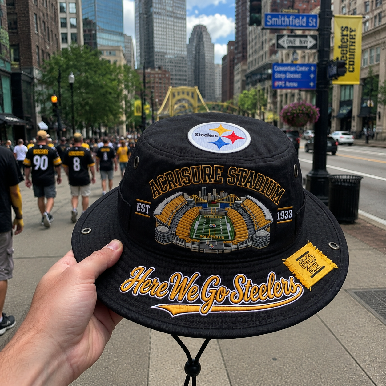 Here We Go Steelers Acrisure Stadium Boonie Hat