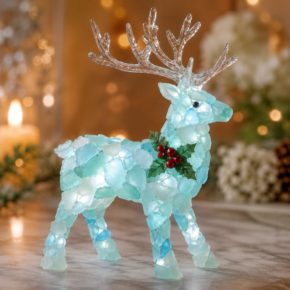 Beginner-Friendly DIY Lighted Sea Glass Santa Christmas Decor Kit