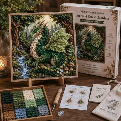 Mythic Dragon Realms 3D Fabric Poke Art Kit