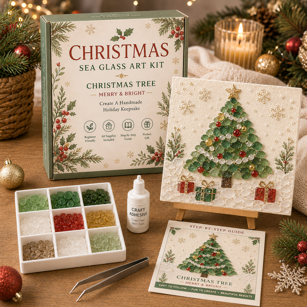 Christmas Sea Glass Art Kit Collection