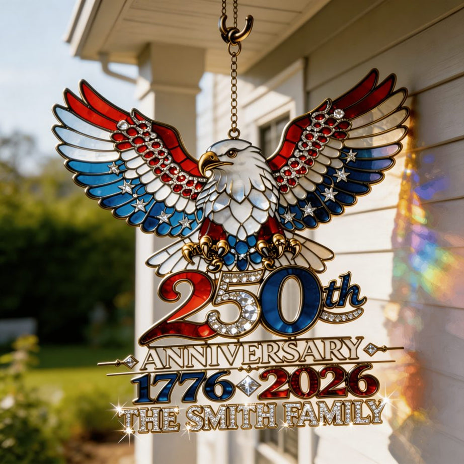 250Th Anniversary Suncatcher, Patriotic Eagle Window Hanging