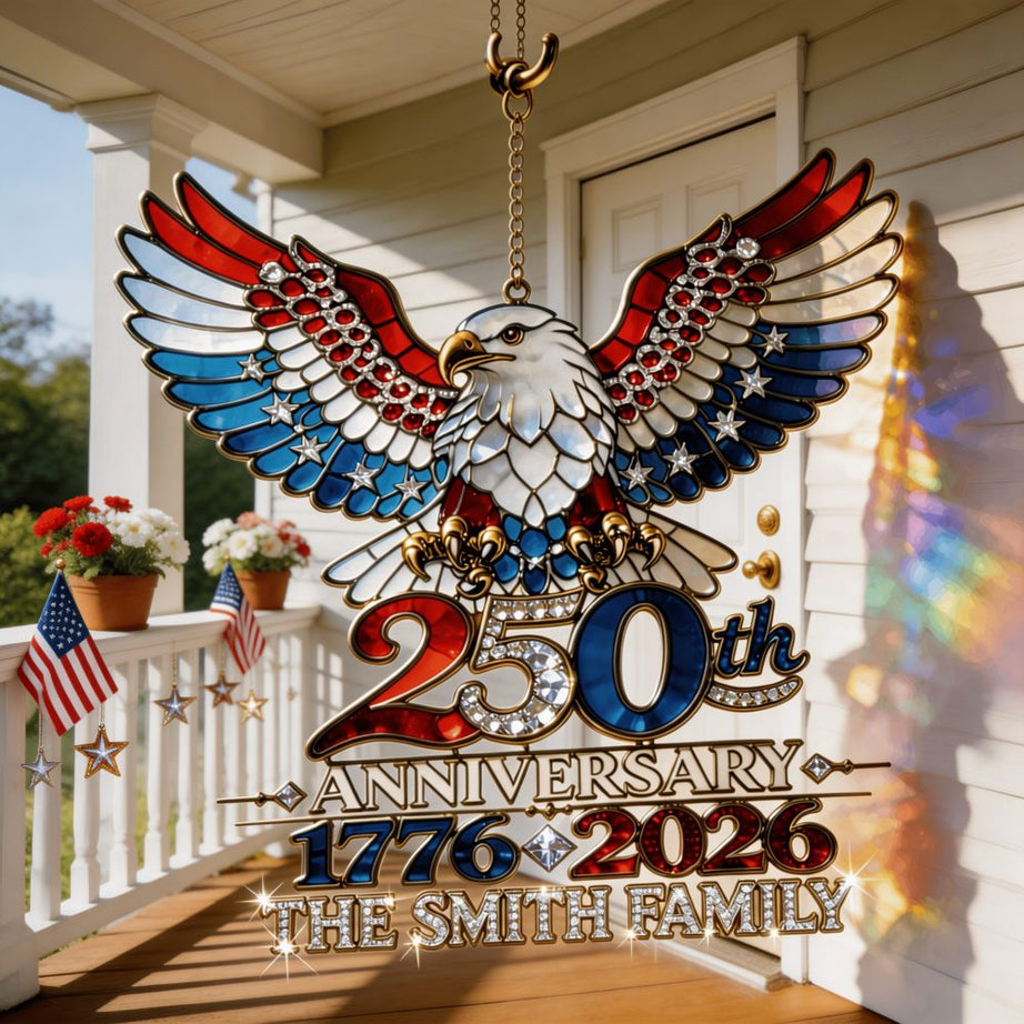 250Th Anniversary Suncatcher, Patriotic Eagle Window Hanging