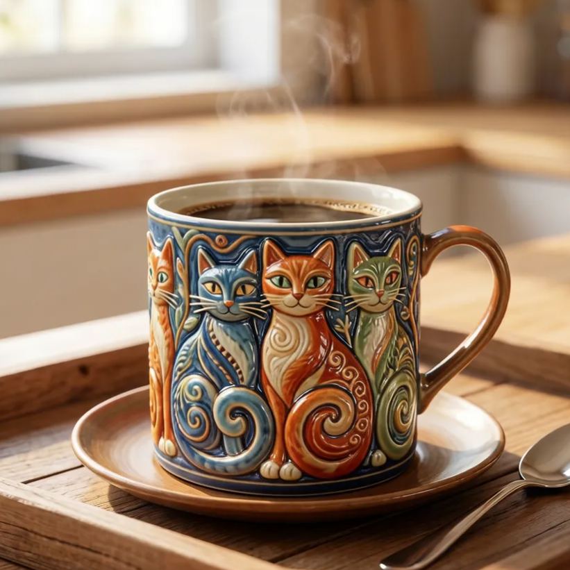 3D Cat Ceramic Mug – Your New Favorite Coffee Companion