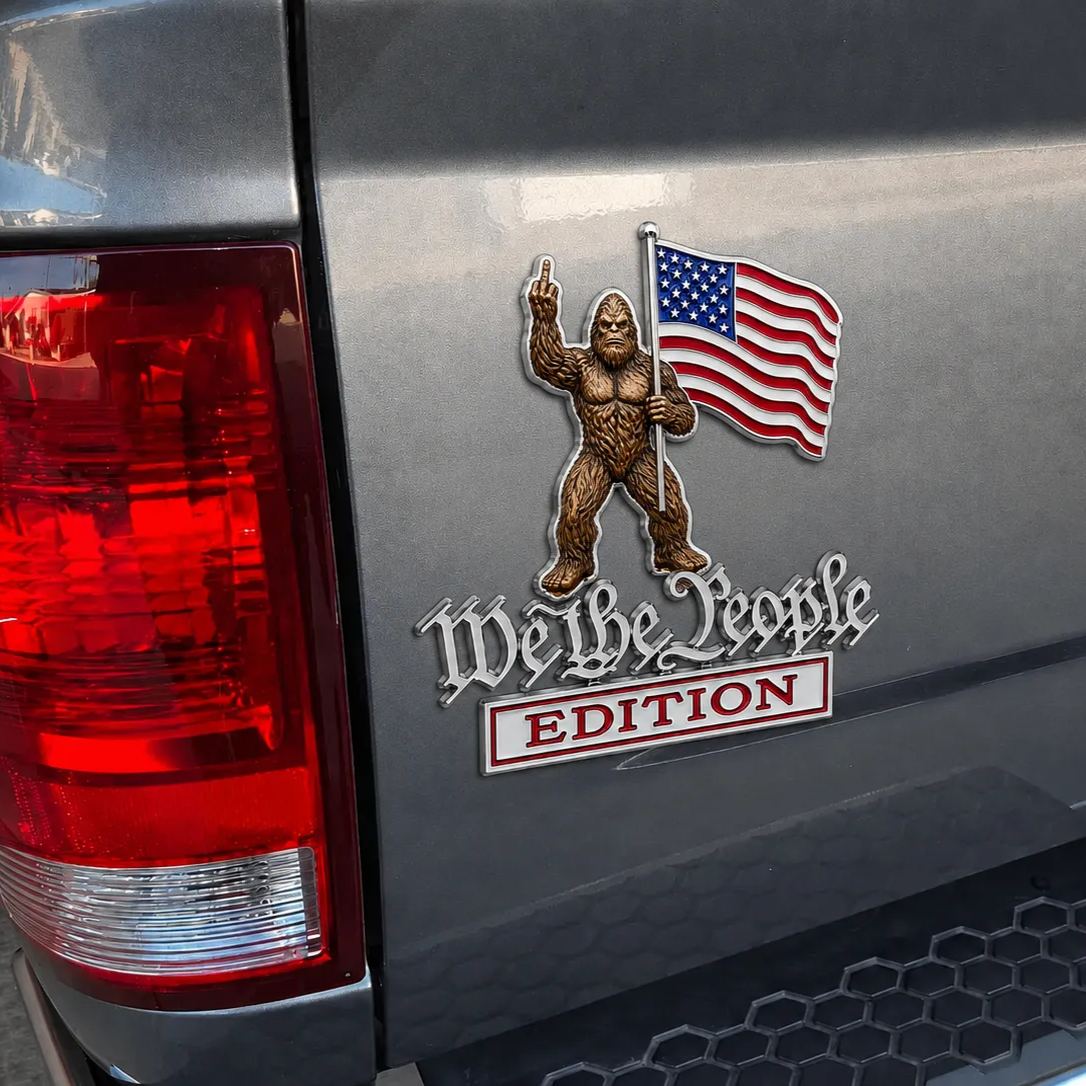 BigFoot We The People Patriot Flag Edition Car Emblem Metal Decorative Badge
