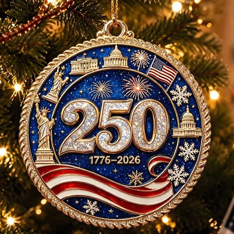 USA 250th Anniversary Christmas Ornament
