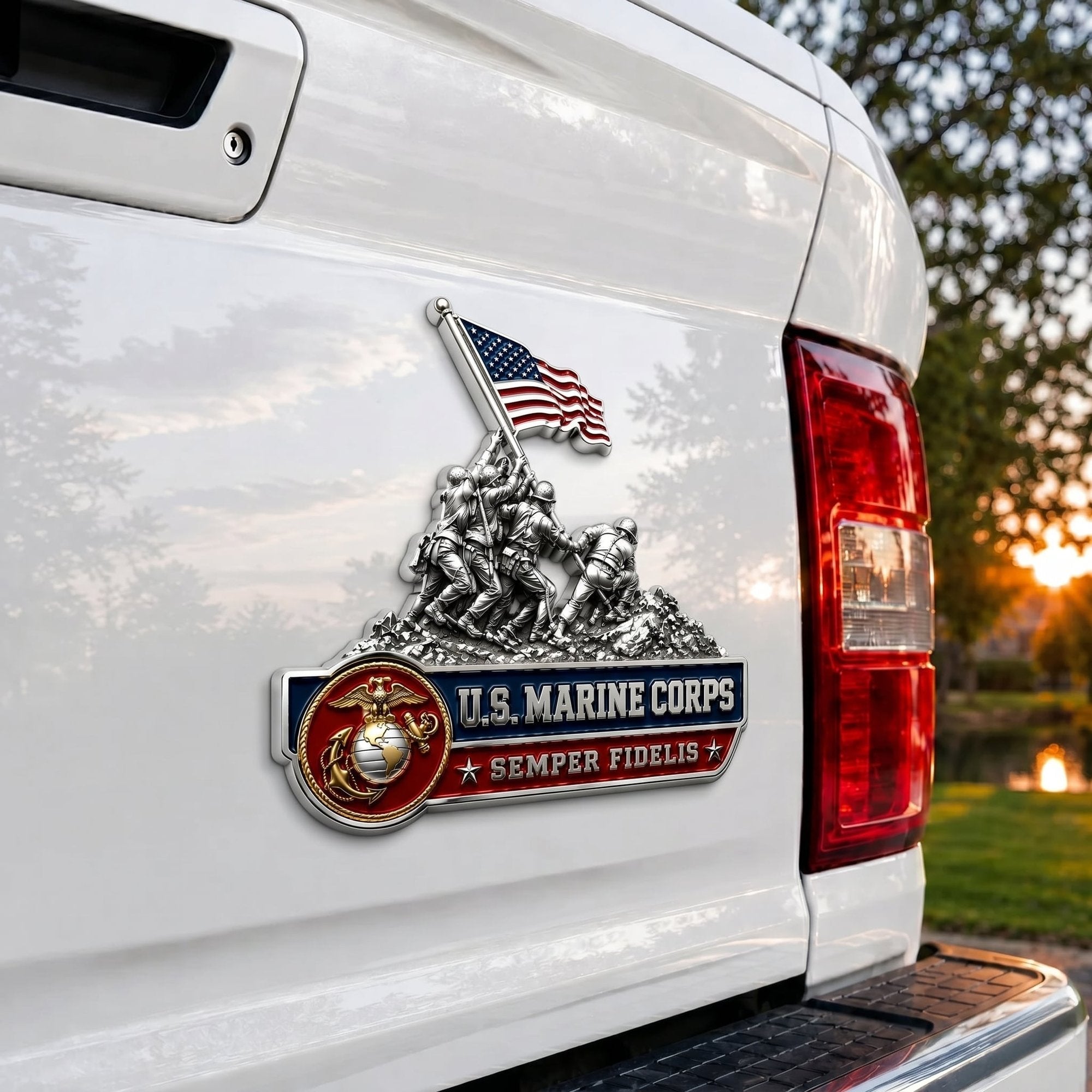 U.S. Marine Corps Semper Fidelis Car Emblem Metal Badge