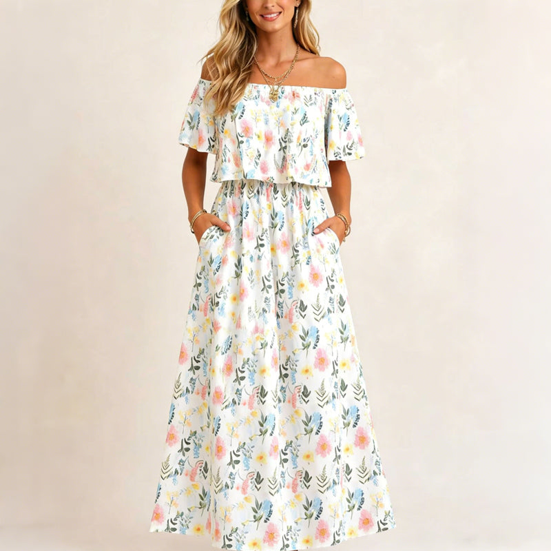 Bohemian Maxi Dress with Slit for Beach