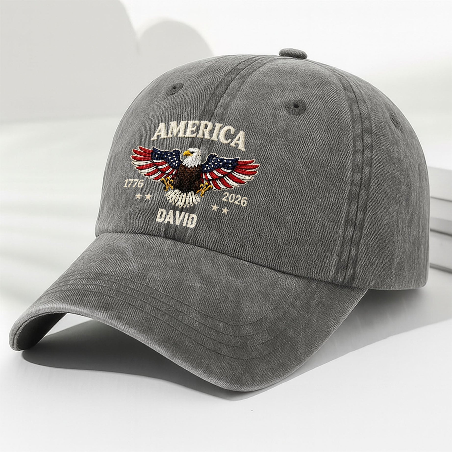 America Eagle Patriotic,  Washed Denim Cap