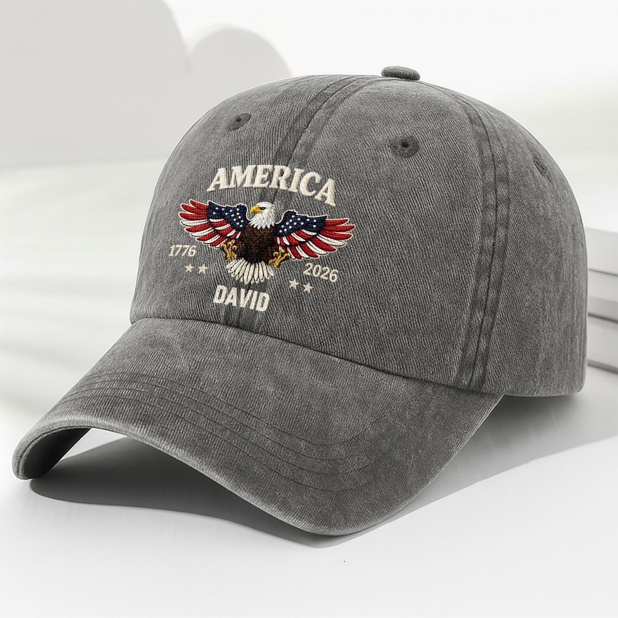 America Eagle Patriotic,  Washed Denim Cap