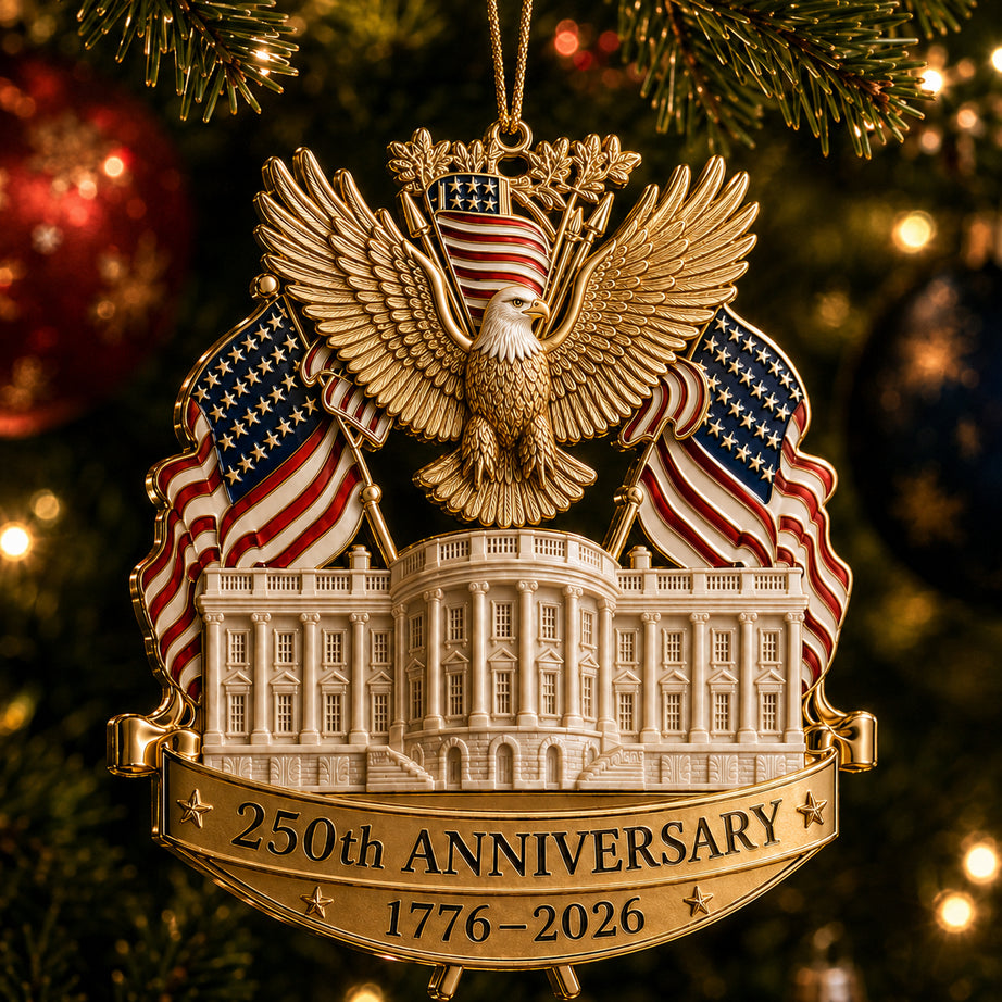 250th Anniversary Gold Eagle White House Christmas Tree Ornament