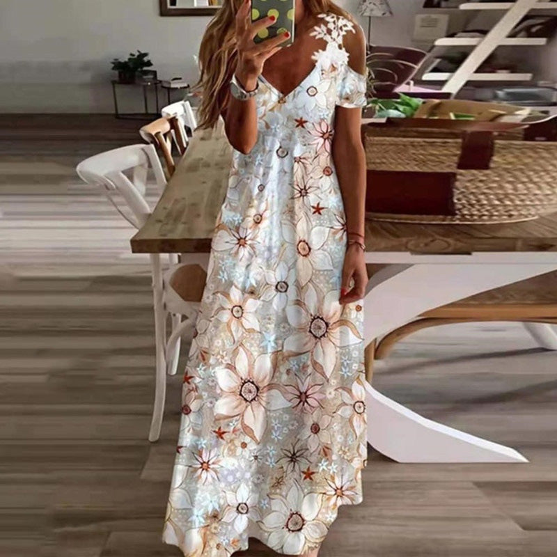 Women's Cold Shoulder Maxi Dress