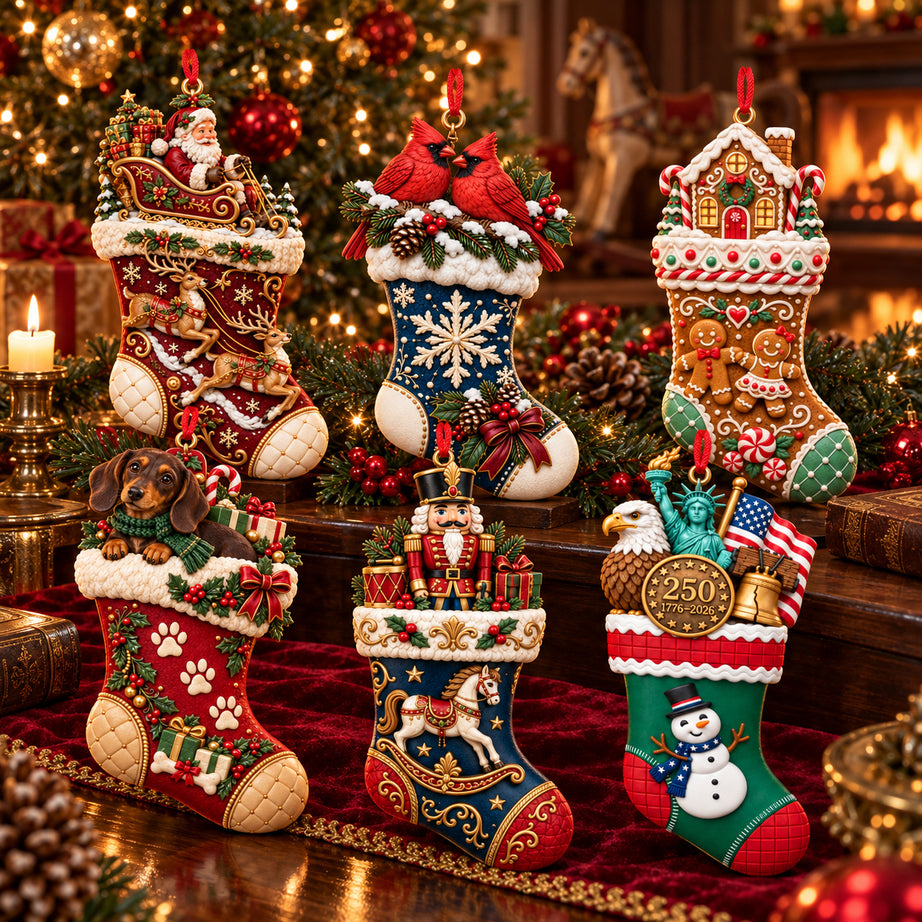 2026 Christmas Storybook Stocking Ornaments